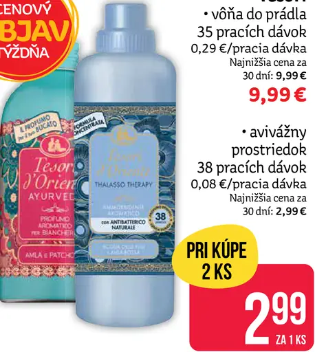 Tesori aviváž alebo vôňa do prádla 35 – 38 pracích dávok rôzne druhy