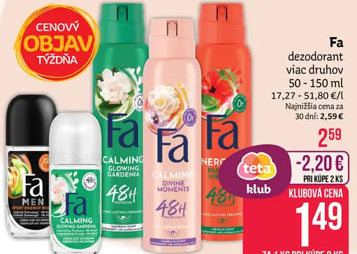 Fa dezodorant viac druhov