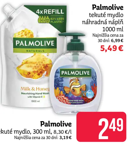 Palmolive Naturals Honey& Milk tekuté mydlo náhradná náplň