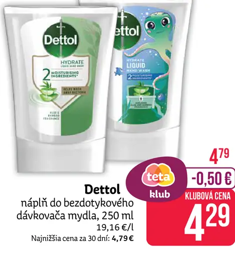 Dettol Tekuté mydlo náplň do bezdotykového dávkovača