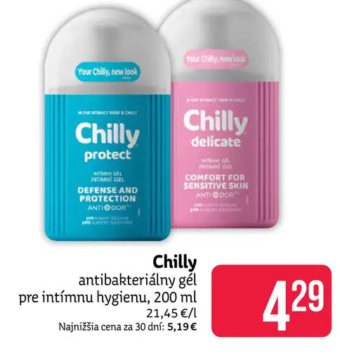 Chilly antibakteriálny gél pre intímnu hygienu