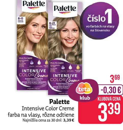 Palette Intensive Color Creme farba na vlasy nugát 6-65
