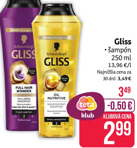 Schwarzkopf Gliss Šampón na vlasy