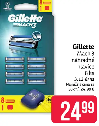 Gillette Mach3 náhradné hlavice