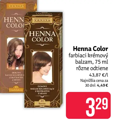 Henna Color farbiaci krémový balzam na vlasy