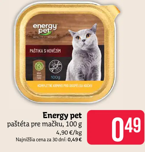 Energy pet paštéta pre mačku