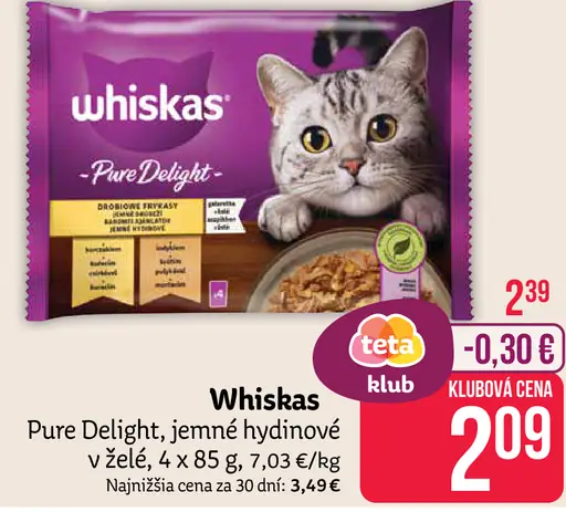 Whiskas Pure Delight krmivo pre mačky kapsičky v želé
