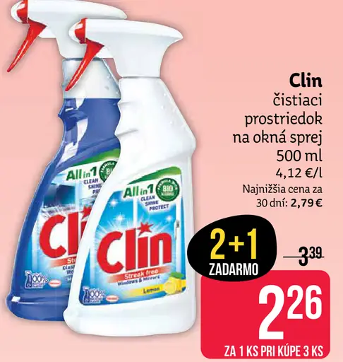 Clin čistiaci prostriedok na okná