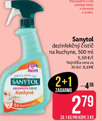 Sanytol dezinfekčný čistič na kuchyne