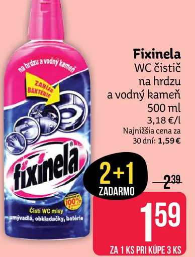 Fixinela WC čistič na hrdzu a vodný kameň