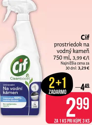 Cif prostriedok na vodný kameň