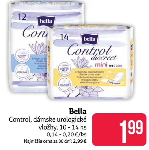 Bella Control, dámske urologické vložky