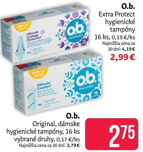 O.b. ExtraProtect hygienické tampóny