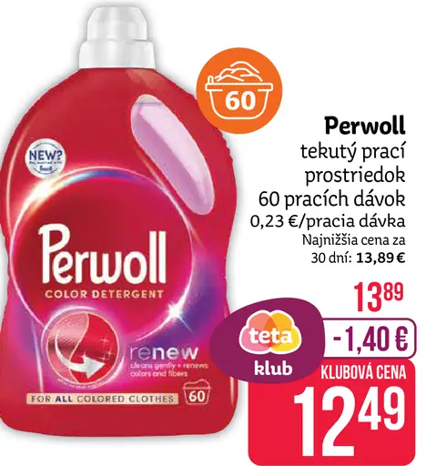 Perwoll tekutý prací prostriedok na farebnú bielizeň