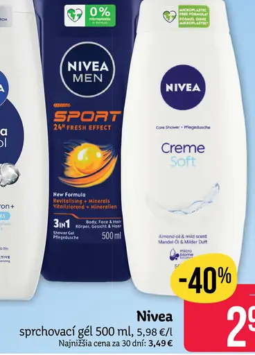 Nivea Creme Soft ošetrujúci sprchovací gél