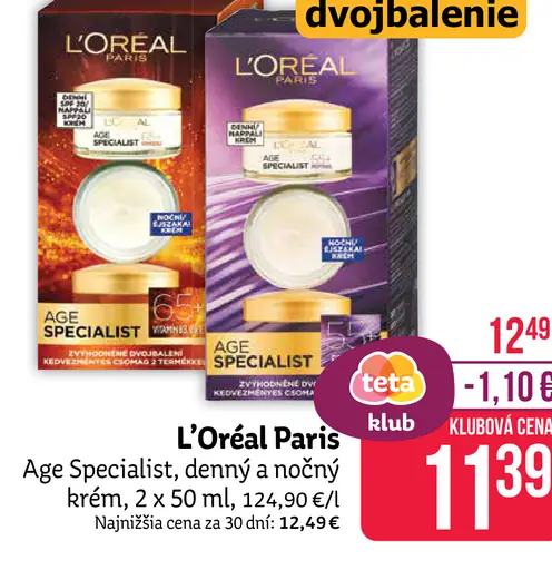 L'Oréal Paris Age Specialist 55 +, nočný krém