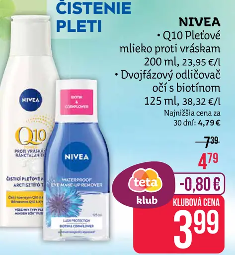 Nivea Q10 Pleťové mlieko proti vráskam