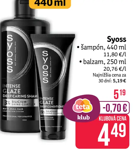 Syoss Intensive Glaze šampón na vlasy