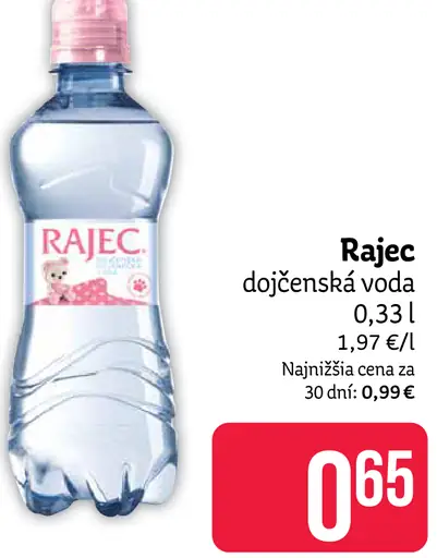 Rajec dojčenská voda