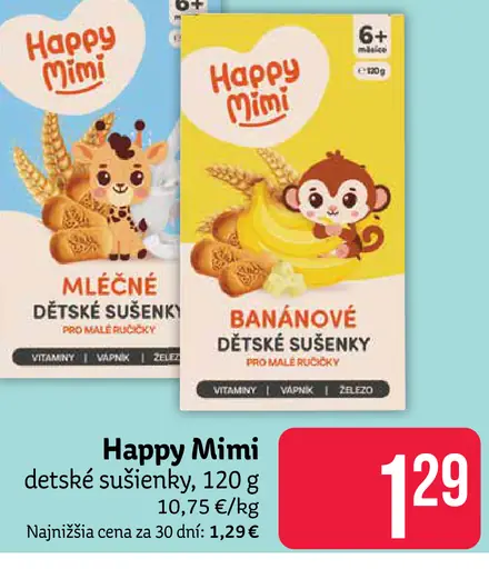 Happy Mimi detské sušienky mliečne