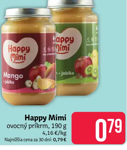 Happy Mimi ovocný príkrm Mango