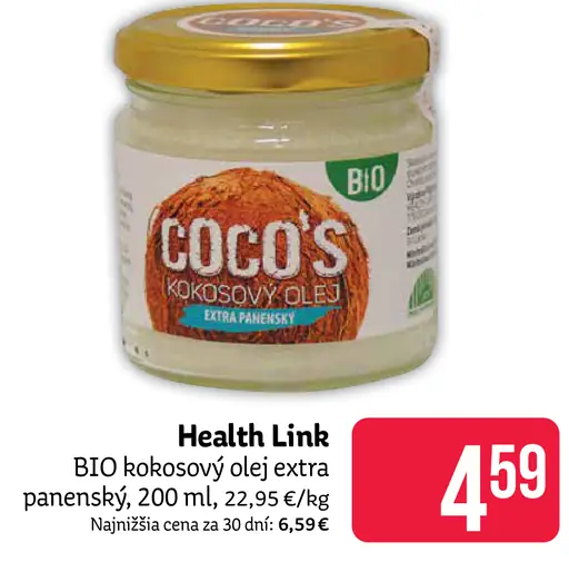 Health Link BIO kokosový olej panenský