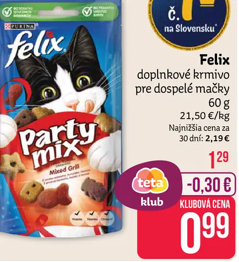 Felix party mix snack pre mačky