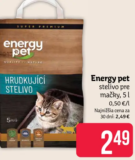Energy Pet hrudkujúce stelivo pre mačky
