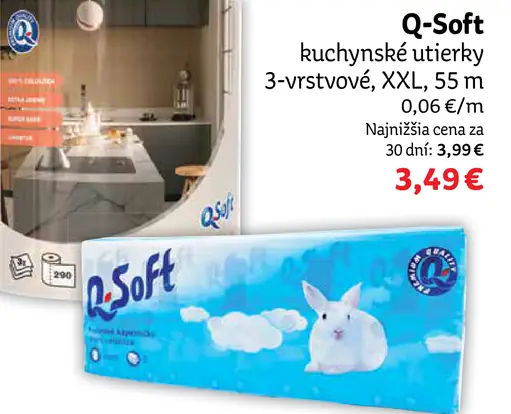 Q-Soft kuchynské utierky 3-vrstvové