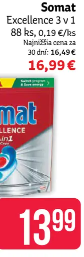 Somat Excellence 3 v 1 tablety do umývačky
