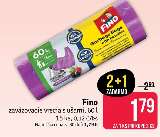 Fino zaväzovacie vrecia s ušami 60 l