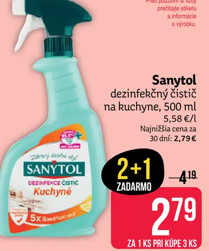 Sanytol dezinfekčný čistič na kuchyne