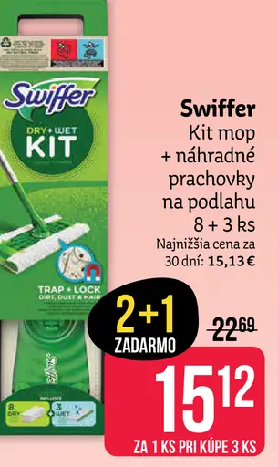 Swiffer kit mop a náhradné suché utierky na podlahu