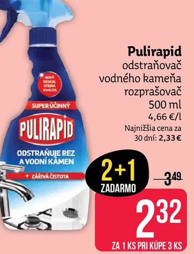 Pulirapid odstraňovač vodného kameňa