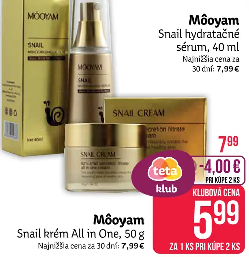 Môoyam Snail hydratačné sérum