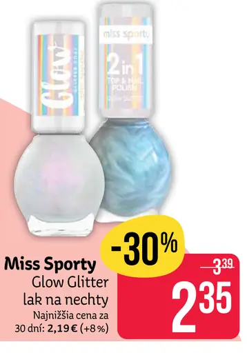 Miss Sporty Glow Glitter lak na nechty