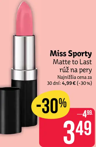 Miss Sporty Matte to Last rúž na pery