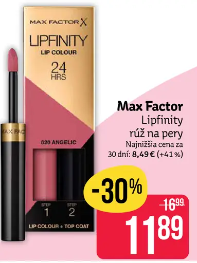 Max Factor Lipfinity tekutý rúž na pery