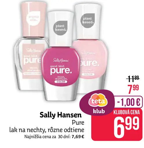 Sally Hansen Pure lak na nechty, rôzne odtiene