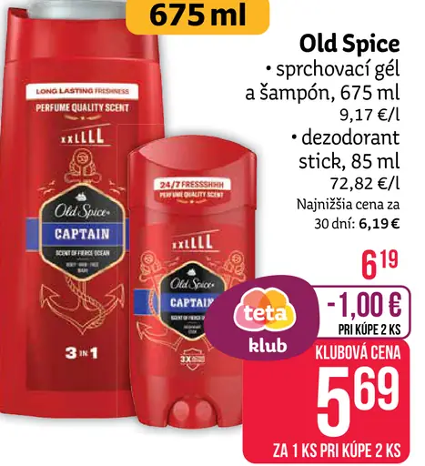 Old Spice sprchovací gél a šampón, dezodorant stick