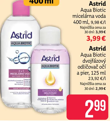 Astrid Aqua Biotic dvojfázový odličovač očí a pier