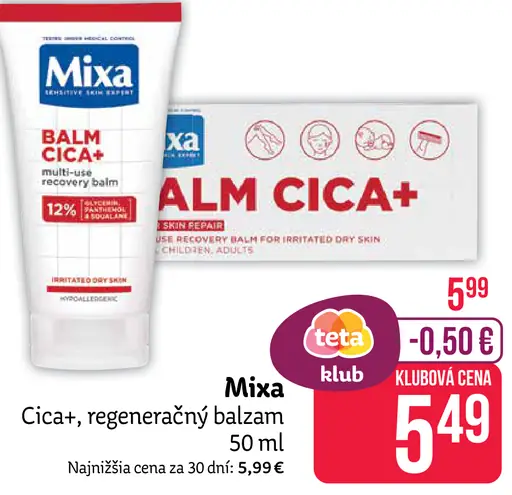 Mixa Cica+ regeneračný balzam