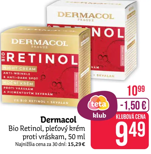 Dermacol Bio Retinol pleťový krém proti vráskam