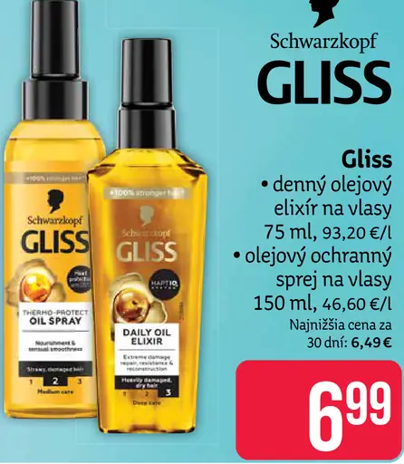 Schwarzkopf Gliss denný olejový elixír na vlasy