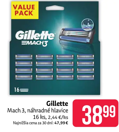 Gillette Mach3 náhradné hlavice