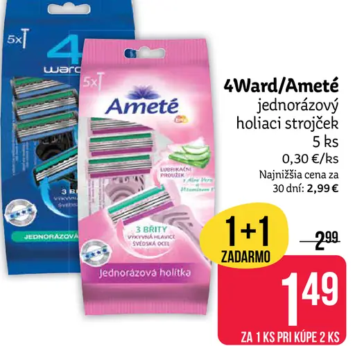 4Ward / Ameté jednorazový holiaci strojček