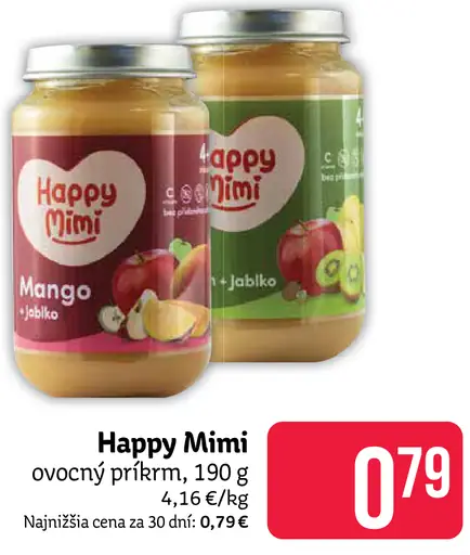 Happy Mimi ovocný príkrm broskyňa alebo mrkva