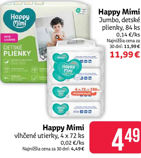 Happy Mimi vlhčené utierky