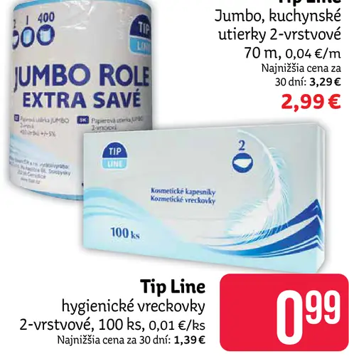 Tip Line Jumbo kuchynské utierky 2-vrstvové