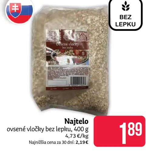 Najtelo ovsené vločky bez lepku